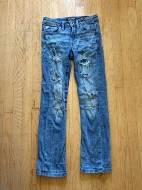 Buckle Salvage boot cut destroyed denim jeans girls size 12